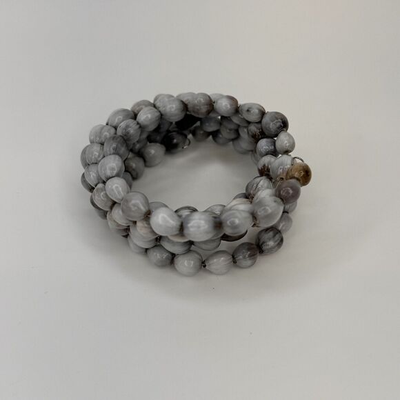 Job’s Tears Seed Bracelet Gray Boho Wrap Around Bangle Stacking Adlay - Picture 7 of 9